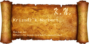 Krizsák Norbert névjegykártya